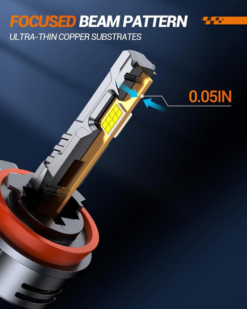 SEALIGHT 9005/HB3 H11/H8/H9 Fog Bulb 8x Brightness 80000LM S2S Series Wireless, HB3 H9 Fog Lights With Cooling Fan, 1:1 Subsize Quick Installation 50000Hrs Lifespan, Pack of 4 - Image 2